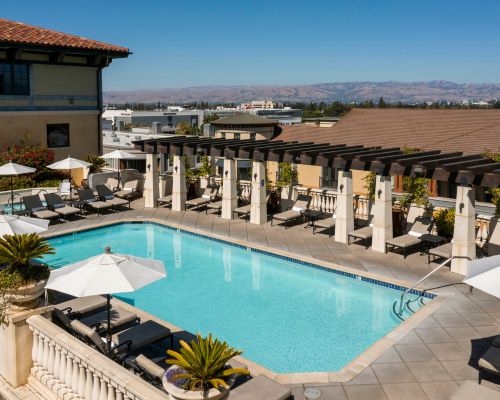 Different Photos of the pools at Valencia Hotel Group properties